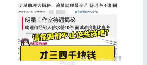 明星助理工资,揭秘娱乐圈背后的高薪秘密